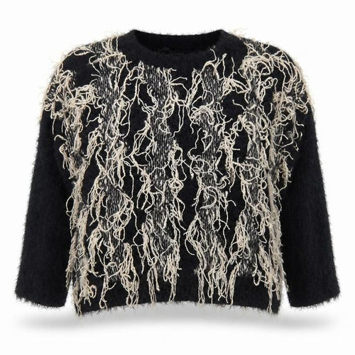 CC Fashion Womens Black Round Neck Acrylic Pullover Jumper Size S