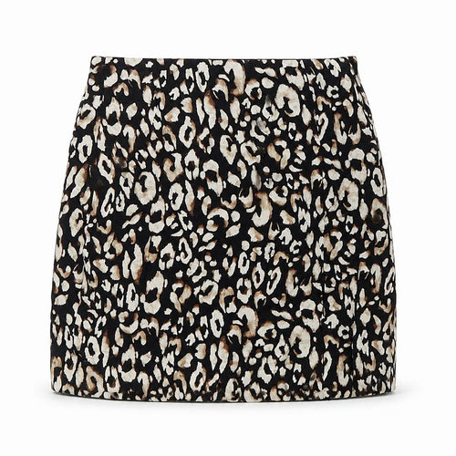 H&M Womens Brown Animal Print Polyester Straight & Pencil Skirt Size XS Zip - Leopard Pattern