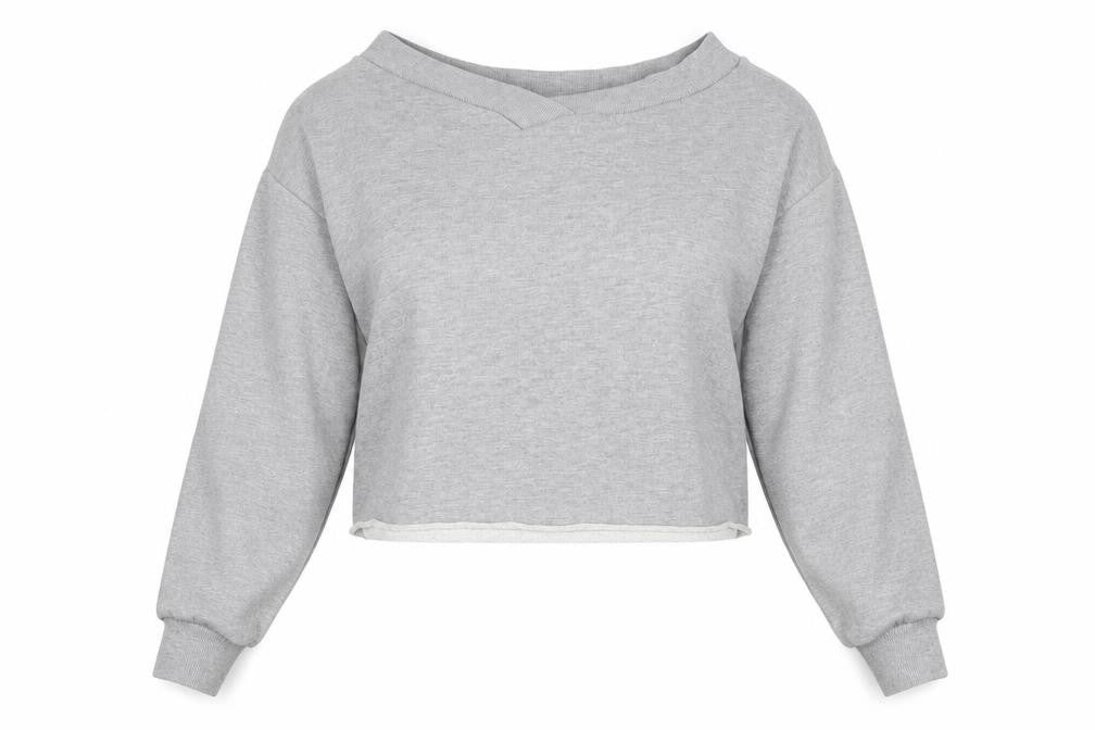 Front view of ASOS women’s green v-neck cotton jumper, size UK 8