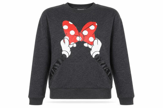 Front view of Primark women’s grey cotton pullover sweatshirt size 2xs pullover - minnie mouse