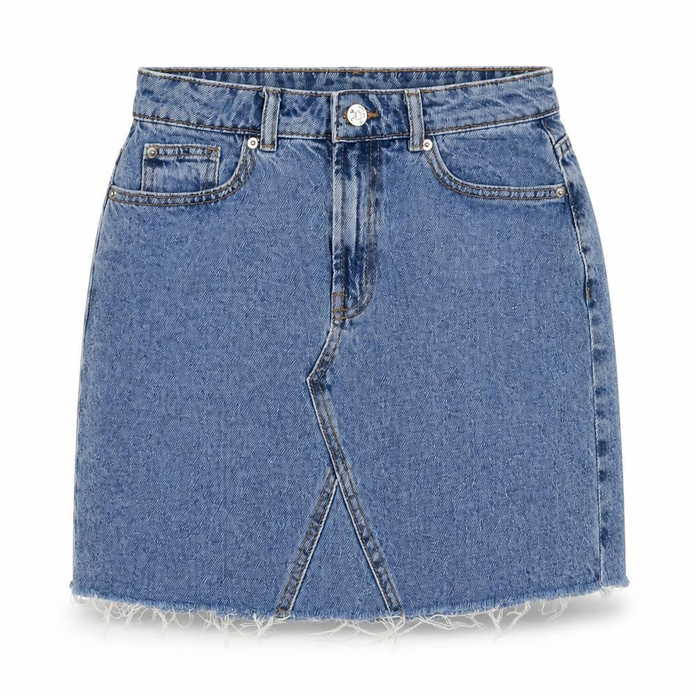 Denim & Co. Womens Blue Cotton Straight & Pencil Skirt Size 8 Zip