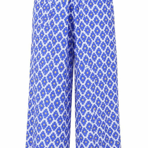 Cassolino Womens Blue Geometric Viscose Trousers Size 27 in Regular