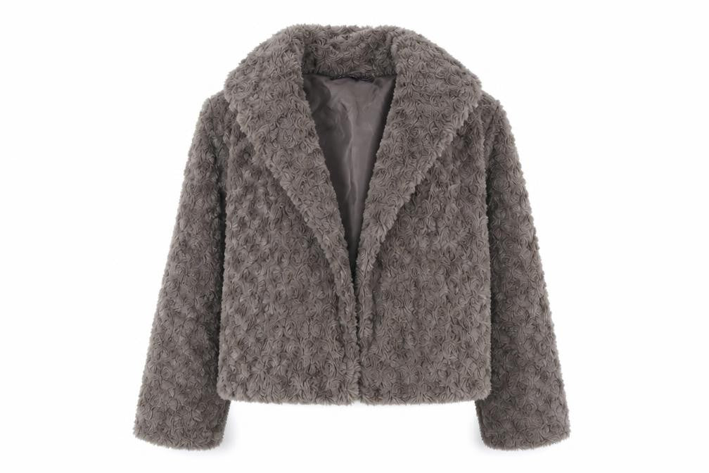 Front view of New Look women’s brown jacket, size UK 6
