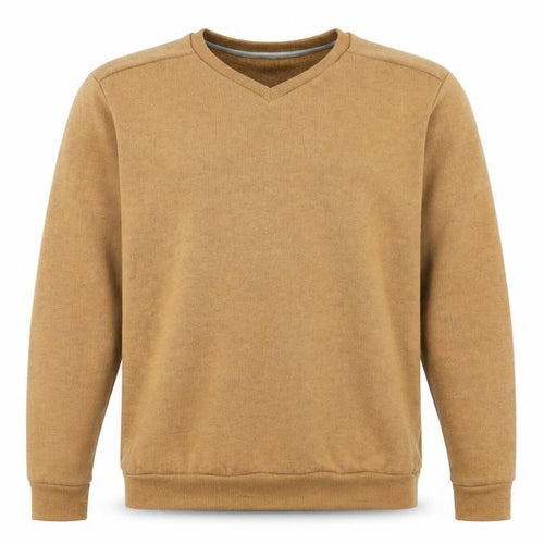 DECATHLON Mens Yellow V-Neck Nylon Pullover Jumper Size XL Long Sleeve