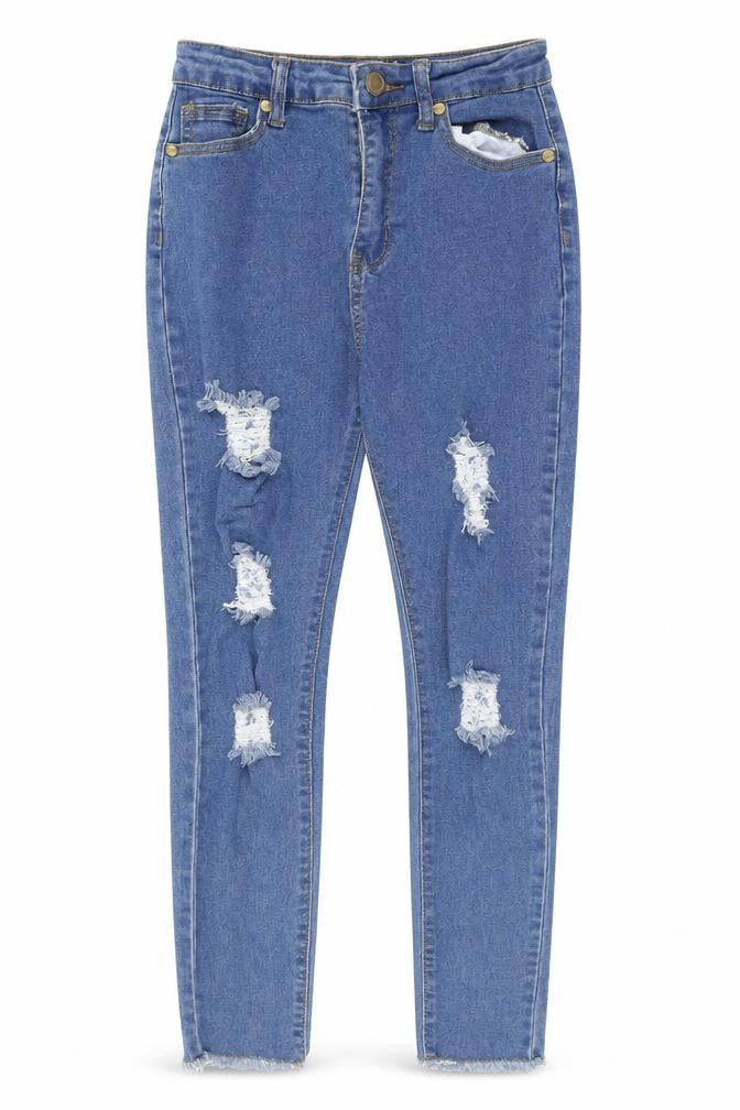 Boohoo Womens Blue Cotton Skinny Jeans Size 6 Regular Zip