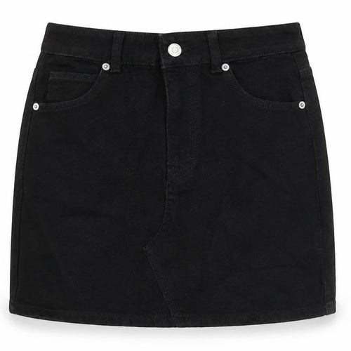 Topshop Womens Black Cotton Straight & Pencil Skirt Size 6 Button