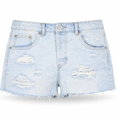 FOREVER 21 Womens Blue 100% Cotton Cut-Off Shorts Size 27 in Regular Zip - Distressed