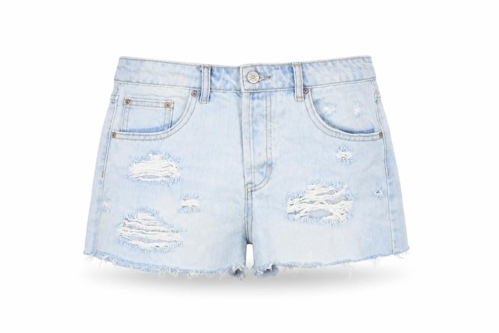 FOREVER 21 Womens Blue 100% Cotton Cut-Off Shorts Size 27 in Regular Zip - Distressed