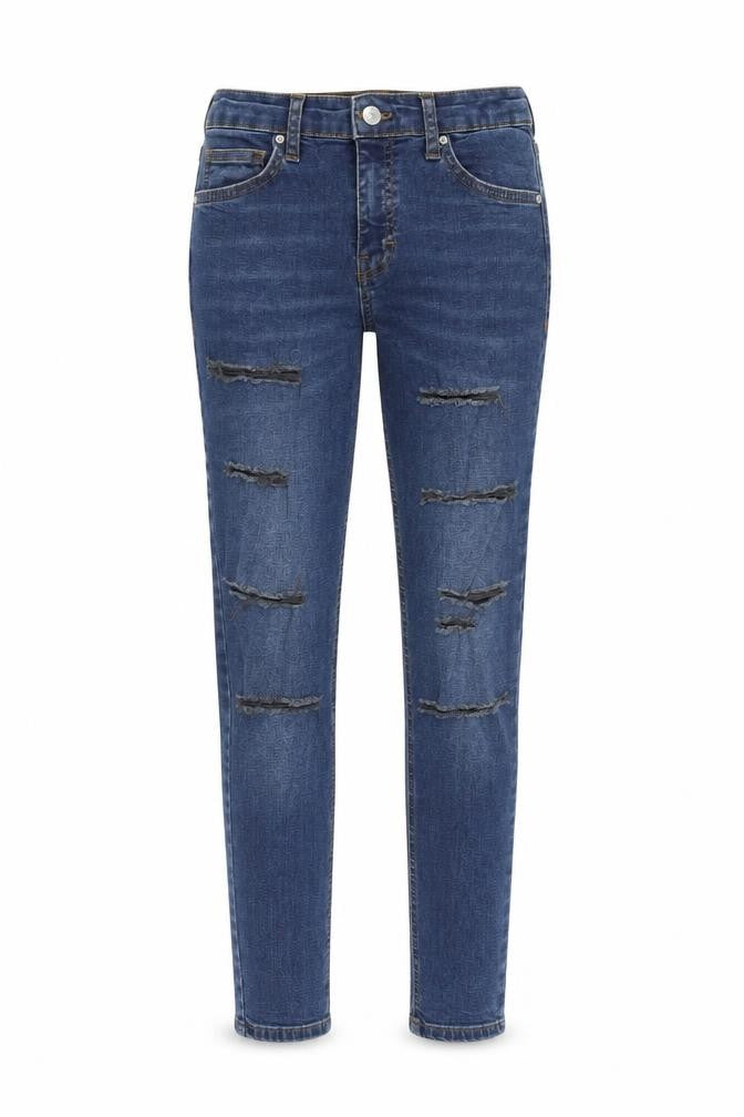 Topshop Womens Blue Cotton Skinny Jeans Size 28 in L30 in Slim Zip