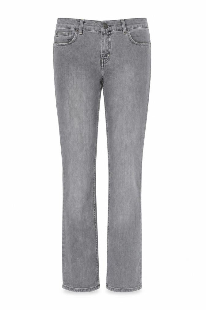 Oasis Womens Grey Cotton Straight Jeans Size 12 L34 in Regular Zip