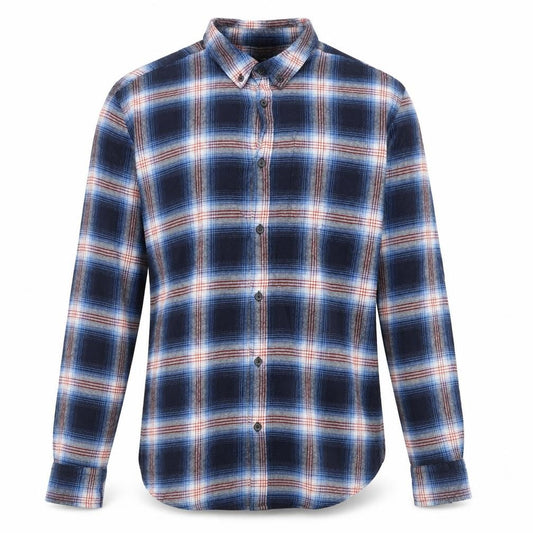 Avenue Mens Blue Plaid Cotton Button-Up Size XS Collared Button