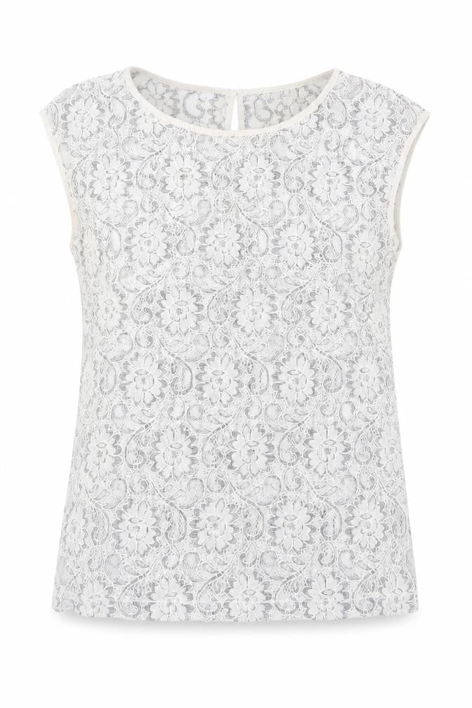 Front view of Eddie Bauer women’s grey floral cotton basic blouse, size S, round neck
