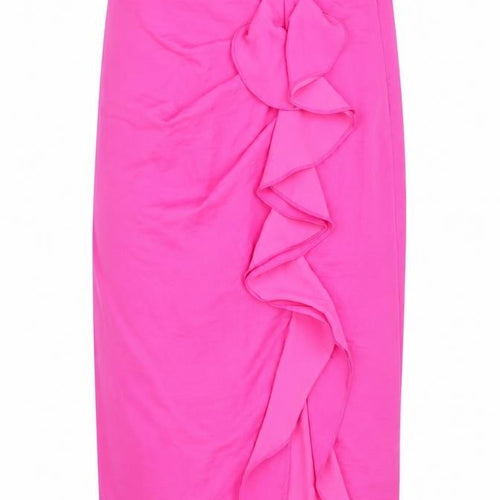 Miss Selfridge Womens Pink Polyester Straight & Pencil Skirt Size 6 Zip