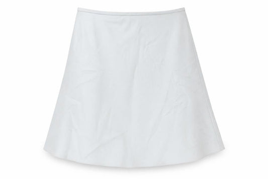 Front view of Precis women’s grey polyester swing skirt, size UK 10, zip