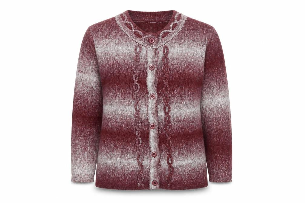 Fragrance Collections Womens Red Round Neck Acrylic Cardigan Jumper Size M - Size M-L