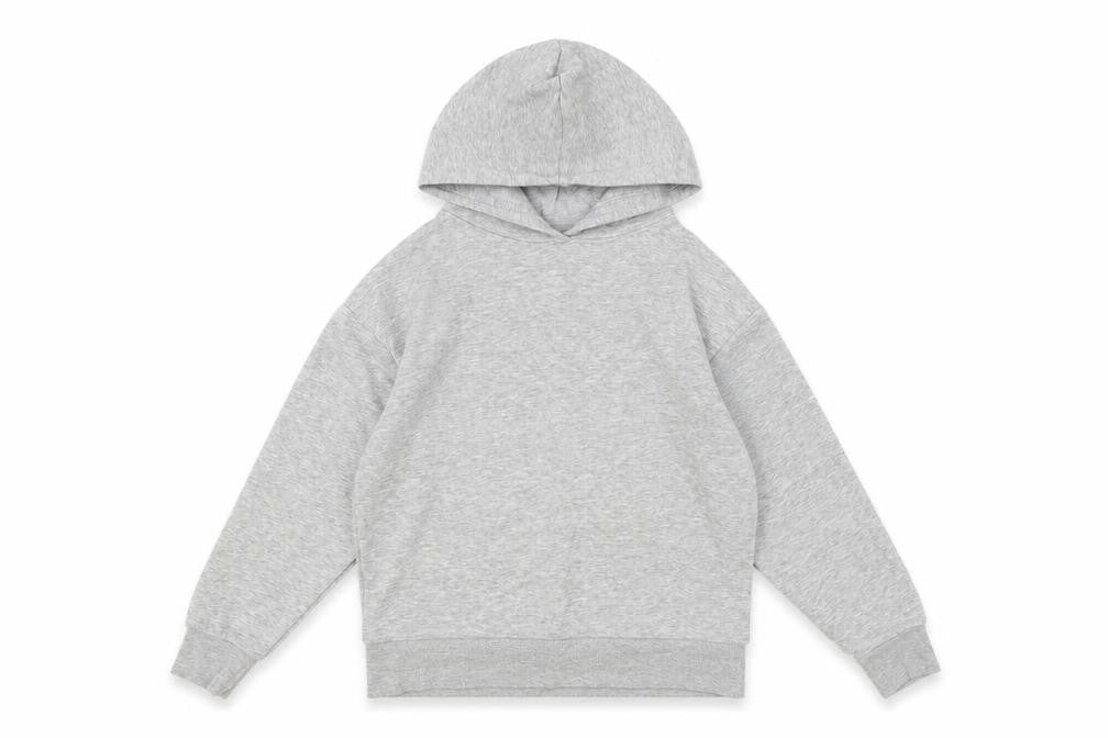 Front view of M&Co girls’ grey cotton pullover hoodie, size 10, years pullover