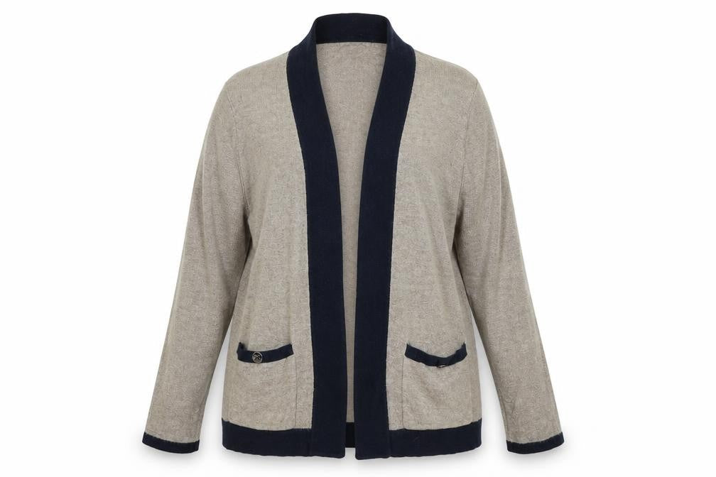 Marks and Spencer Womens Brown V-Neck Polyamide Cardigan Jumper Size 14