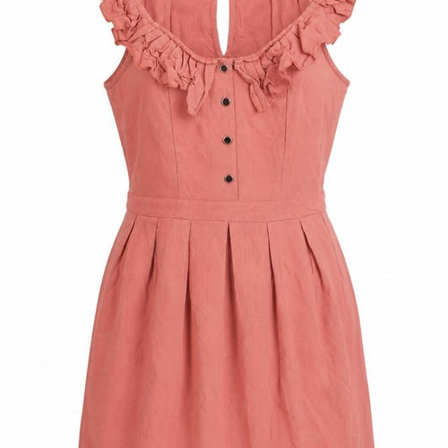 Pins and Needles Womens Pink Rayon A-Line Size S Scoop Neck Button