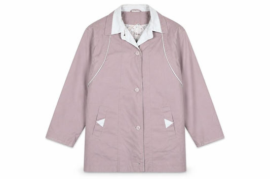 Front view of Klass women’s pink jacket, size UK 12, button