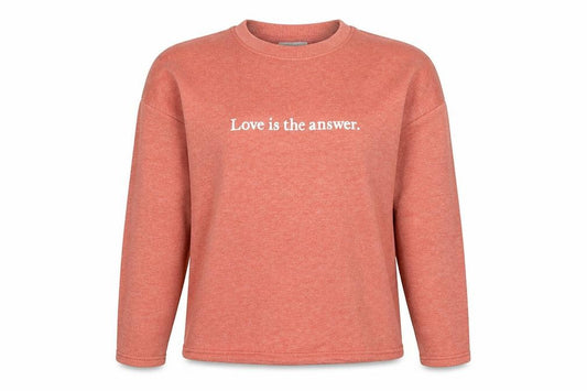 Front view of Papaya women’s red polyester pullover sweatshirt, size S, pullover