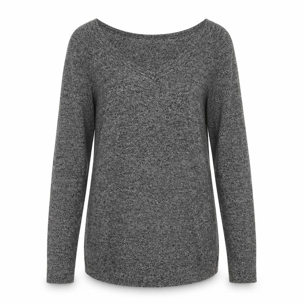 Front view of Gap women’s grey v-neck geometric nylon jumper size 2xs