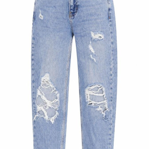 Topshop Womens Blue Cotton Mom Jeans Size 25 in Regular Zip