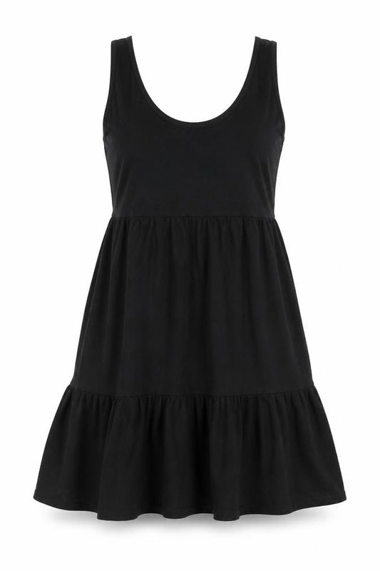 Front view of Mango women’s black polyester a-line, size XS, round neck pullover