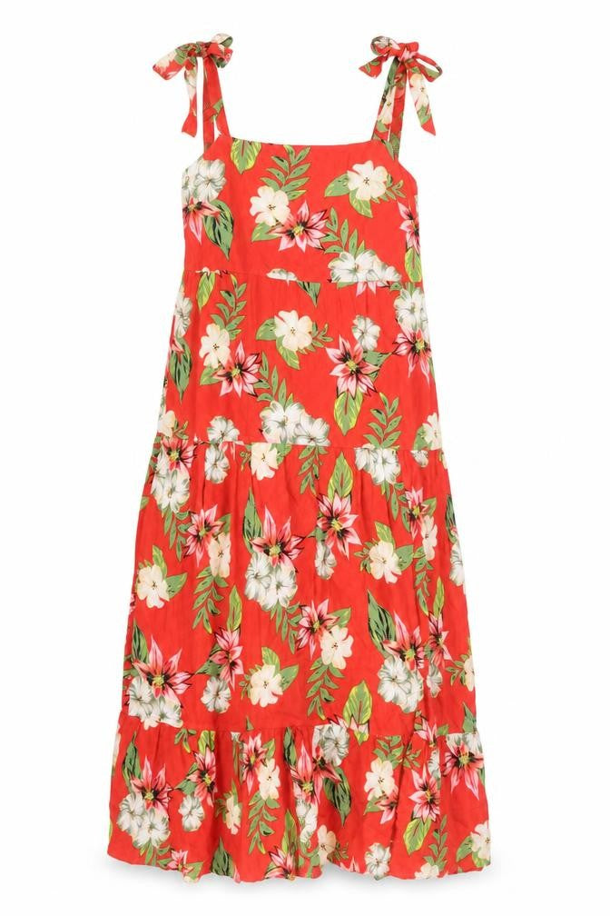 Dorothy Perkins Womens Red Floral Viscose A-Line Size 8 Round Neck Pullover