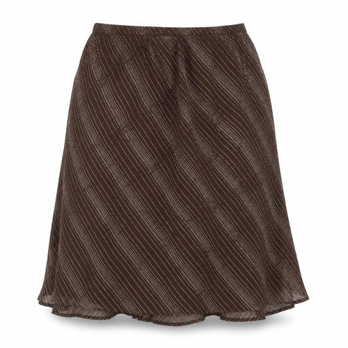 Berkertex Womens Brown Striped Viscose Swing Skirt Size 14