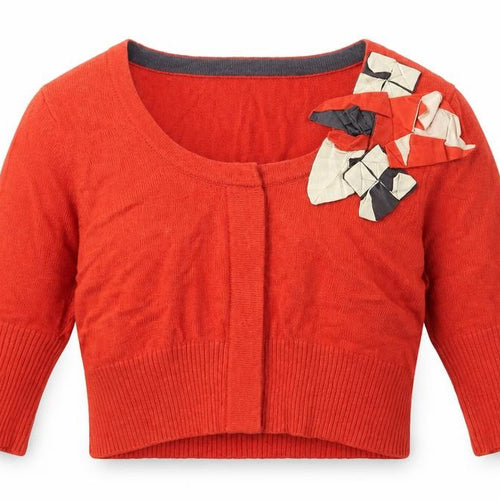 Fenn Wright Manson Womens Orange Round Neck Viscose Cardigan Jumper Size 8