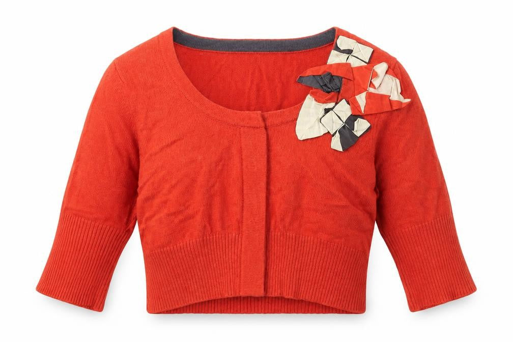 Fenn Wright Manson Womens Orange Round Neck Viscose Cardigan Jumper Size 8