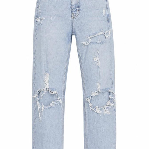 Topshop Womens Blue Cotton Straight Jeans Size 26 L32 in Regular Button
