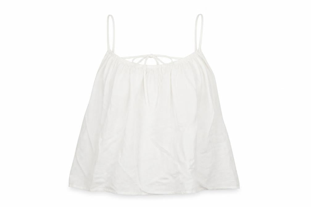 Primark Womens White Polyester Camisole Tank Size 6 Scoop Neck - Tie Back Detail