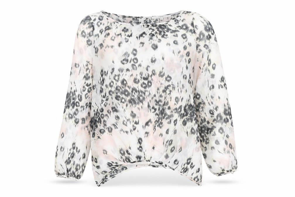 Next Womens Multicoloured Animal Print Polyester Basic Blouse Size 6 Boat Neck
