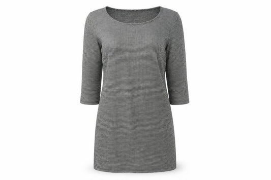 Front view of Papaya women’s grey polyester shift, size UK 10, scoop neck pullover
