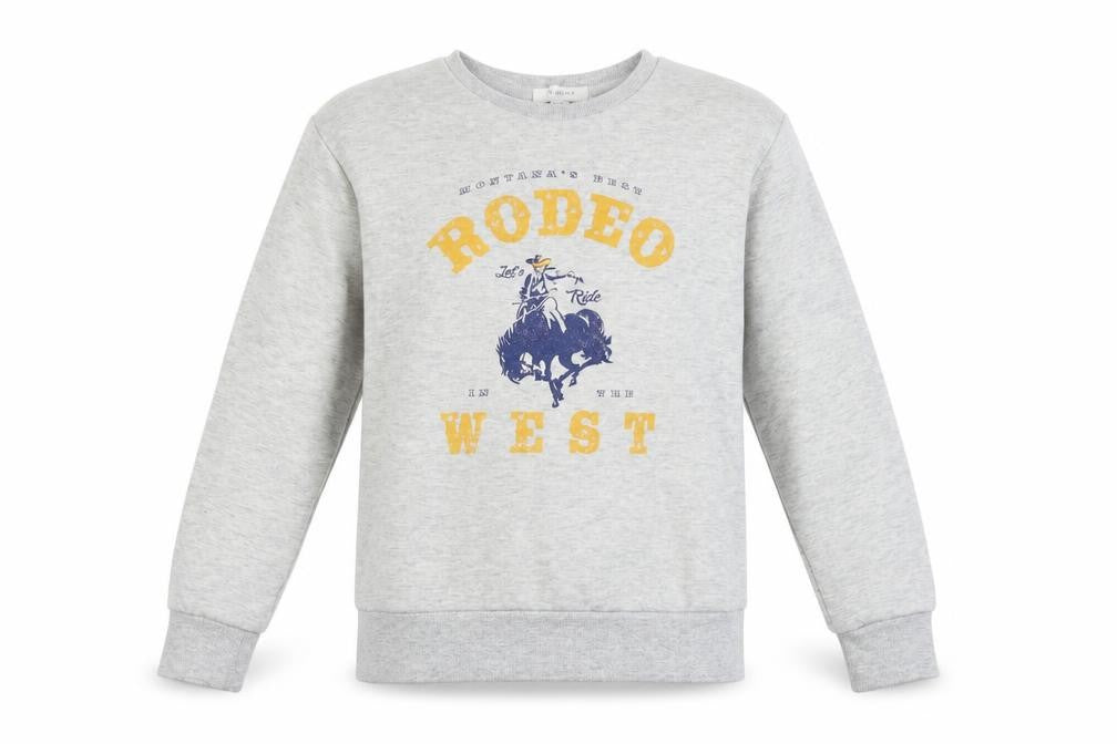Front view of Primark women’s grey cotton pullover sweatshirt, size UK 8, pullover - rodeo west