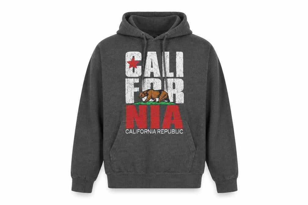 Dimco Apparel Mens Grey Cotton Pullover Hoodie Size S - California