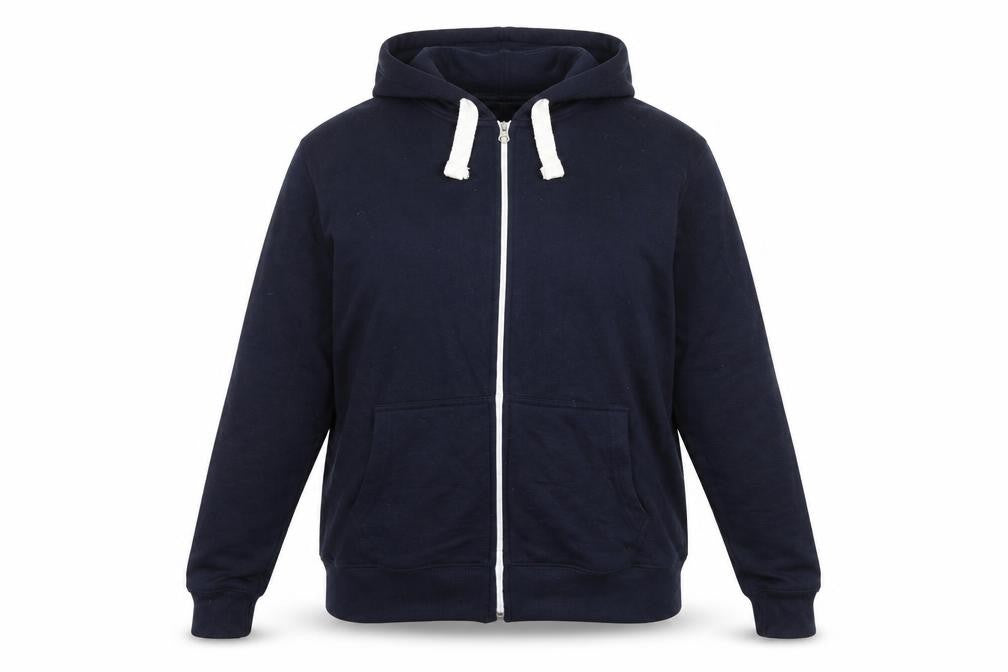 Malaika Womens Blue Cotton Full Zip Hoodie Size L Zip