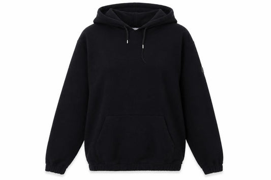Front view of ASOS women’s black polyester pullover hoodie size 2xs pullover