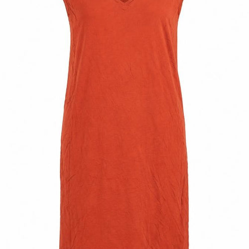 Marks and Spencer Womens Orange Viscose T-Shirt Dress Size S V-Neck Pullover