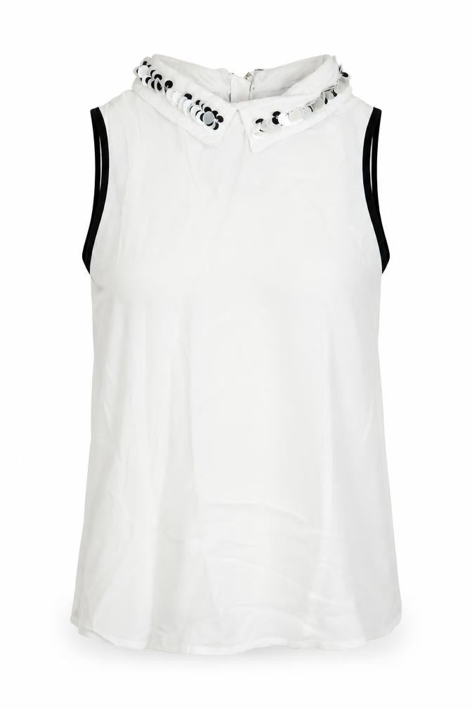 Marks & Spencer Womens Ivory Viscose Basic Tank Size 10 Collared
