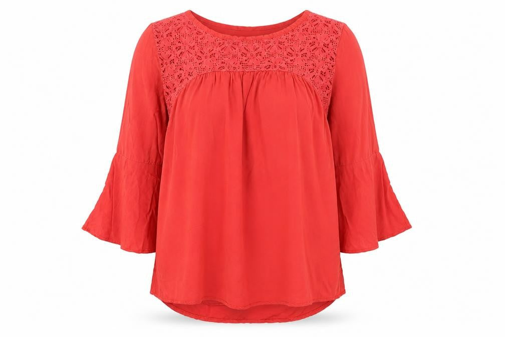 Front view of Apricot women’s pink viscose basic blouse, size M, round neck -, size M/l