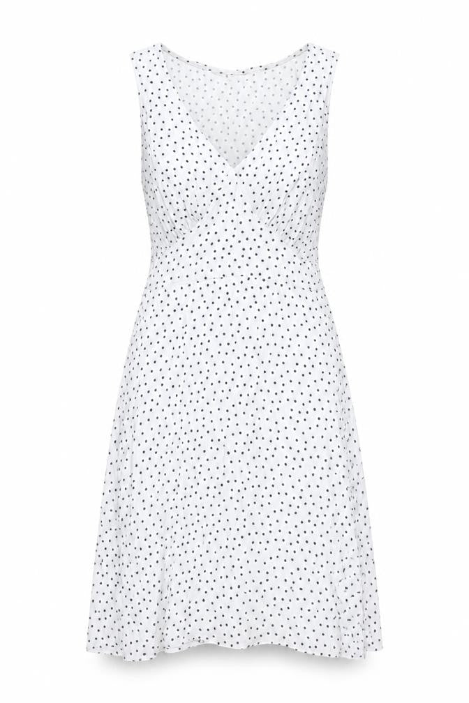 Pieces Womens Blue Polka Dot Viscose A-Line Size XS V-Neck Zip