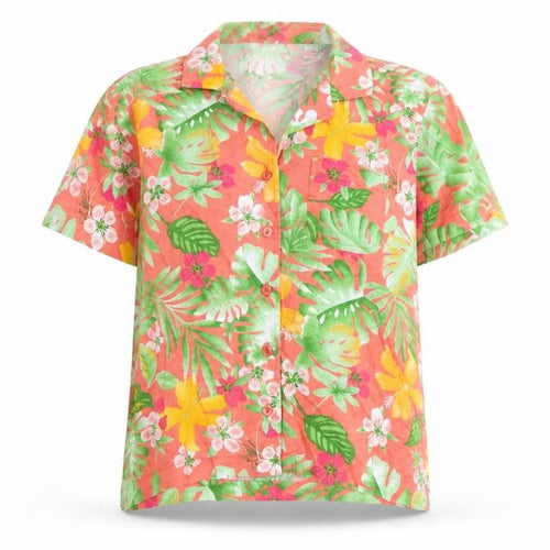 ERIKA Mens Multicoloured Floral Cotton Button-Up Size S Collared Button