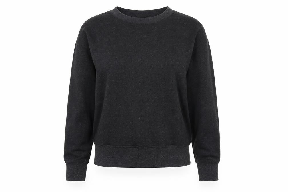 Front view of H&M women’s grey cotton pullover sweatshirt, size S, pullover