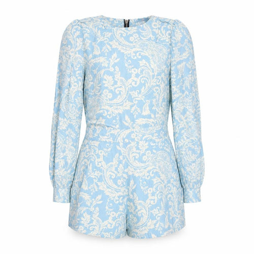 Motel Womens Blue Paisley Viscose Playsuit One-Piece Size M Zip
