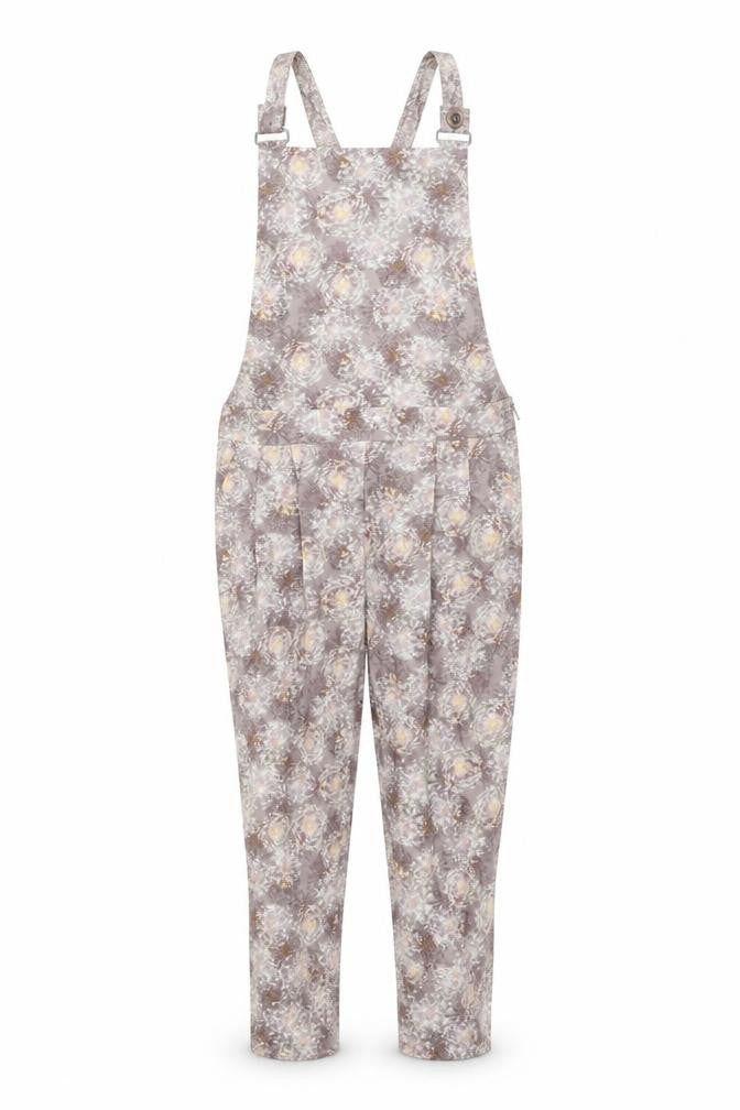Front view of Topshop women’s grey geometric polyester jumpsuit one-piece, size UK 8, zip