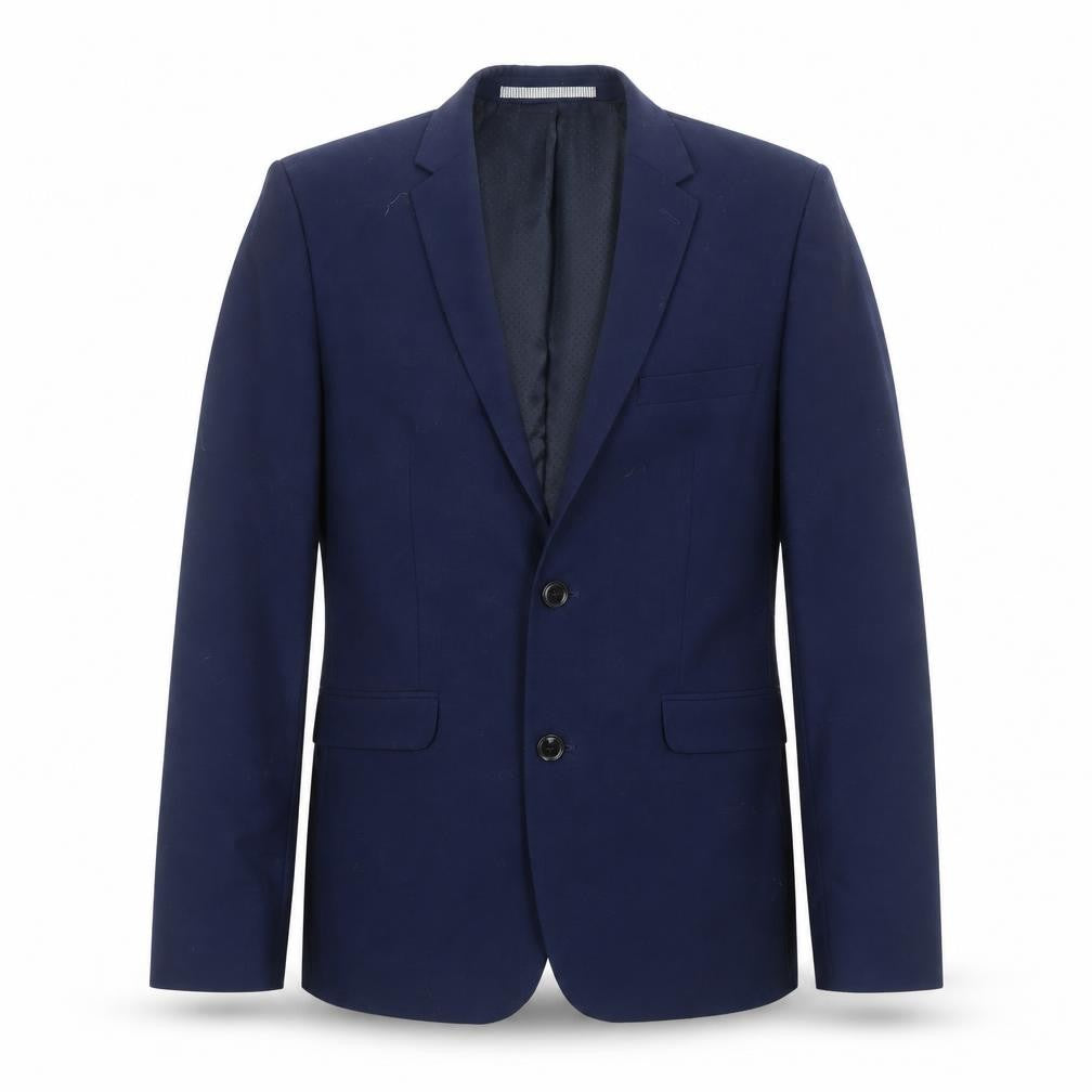 Front view of Burton men’s blue polyester jacket blazer, size S, regular