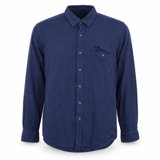 Topman Mens Blue Cotton Button-Up Size L Collared Button
