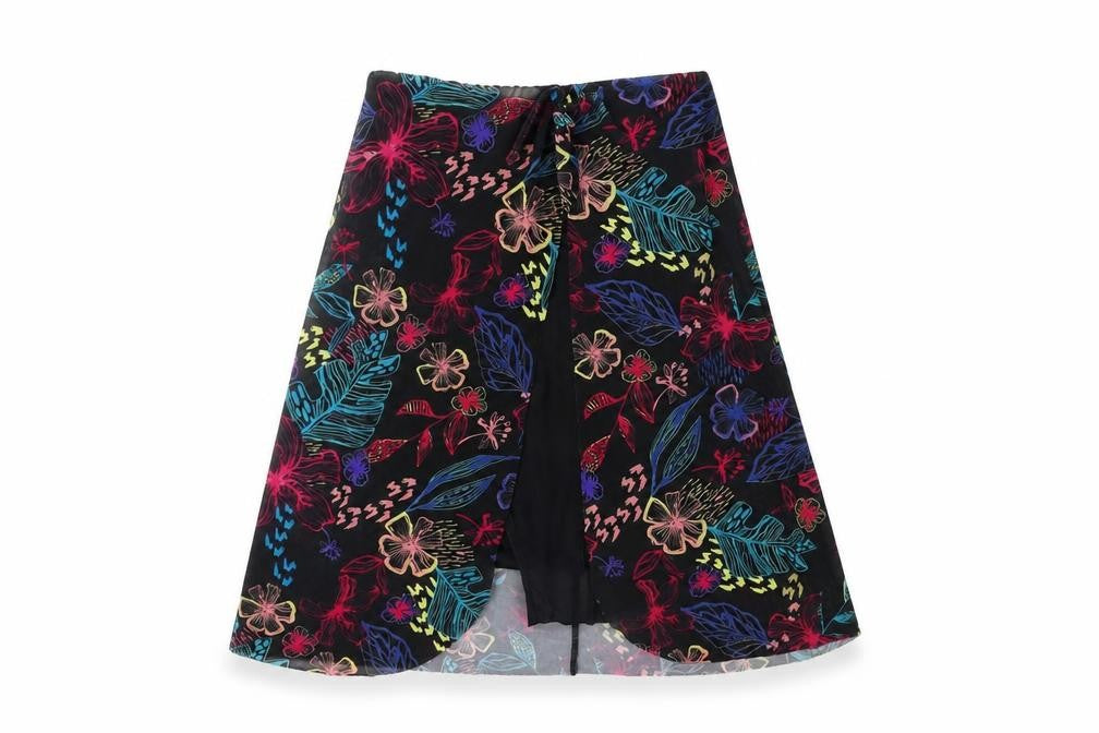 Front view of Tu women’s multicoloured geometric polyamide cover up, size UK 8